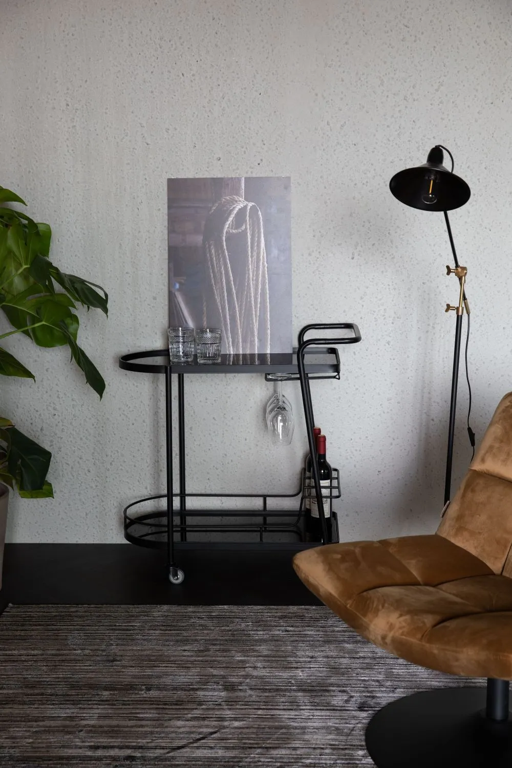 Black Wheeled Trolley | Dutchbone Giulia