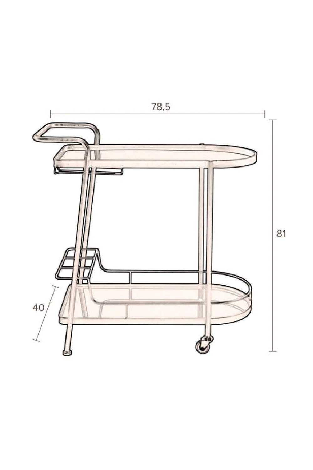 Black Wheeled Trolley | Dutchbone Giulia