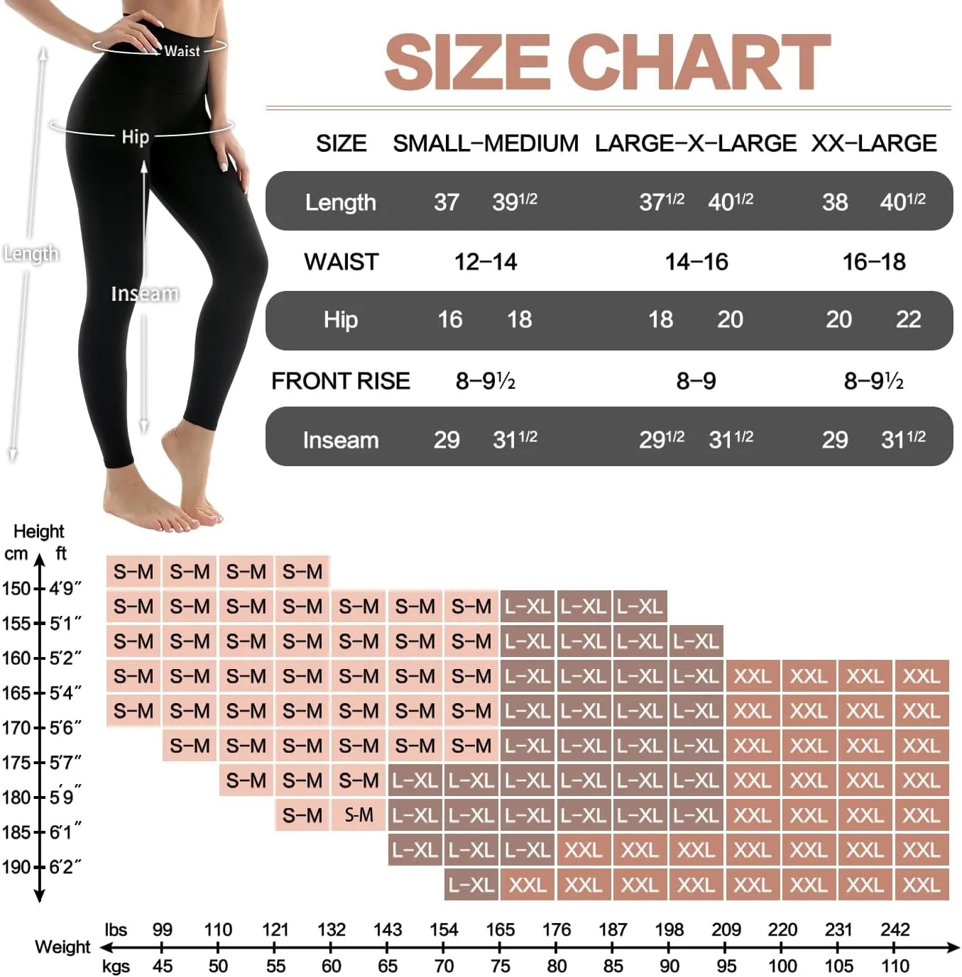 Bluemaple High Waisted Leggings for Women - Tummy Control Pants Non See Through Workout Soft Yoga Pants for Running Plus Size