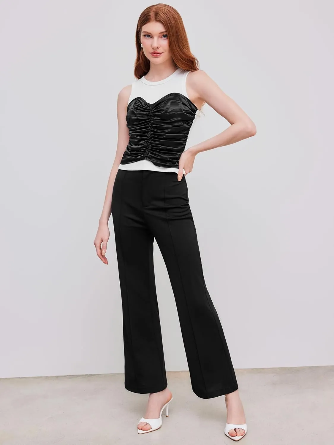 CIDER Solid Knitted Flared Trousers