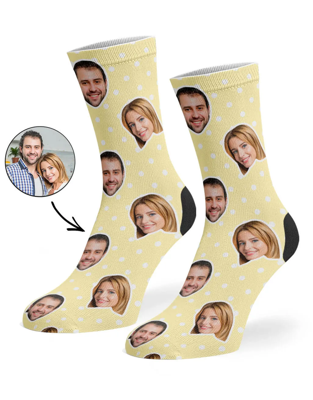 Couples Spotty Face Socks