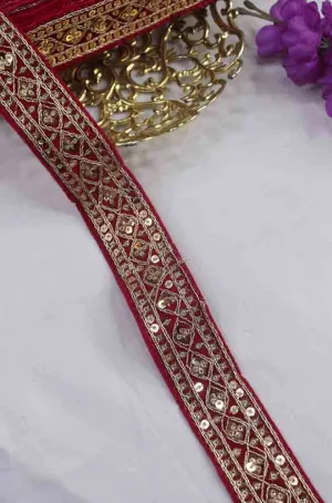 Fancy Laces - Elevate Your Traditional Outfits with Elegance and Style - Add a touch of sophistication to your sarees, blouses, and dupattas with our stunning pink lace featuring intricate sequin work.