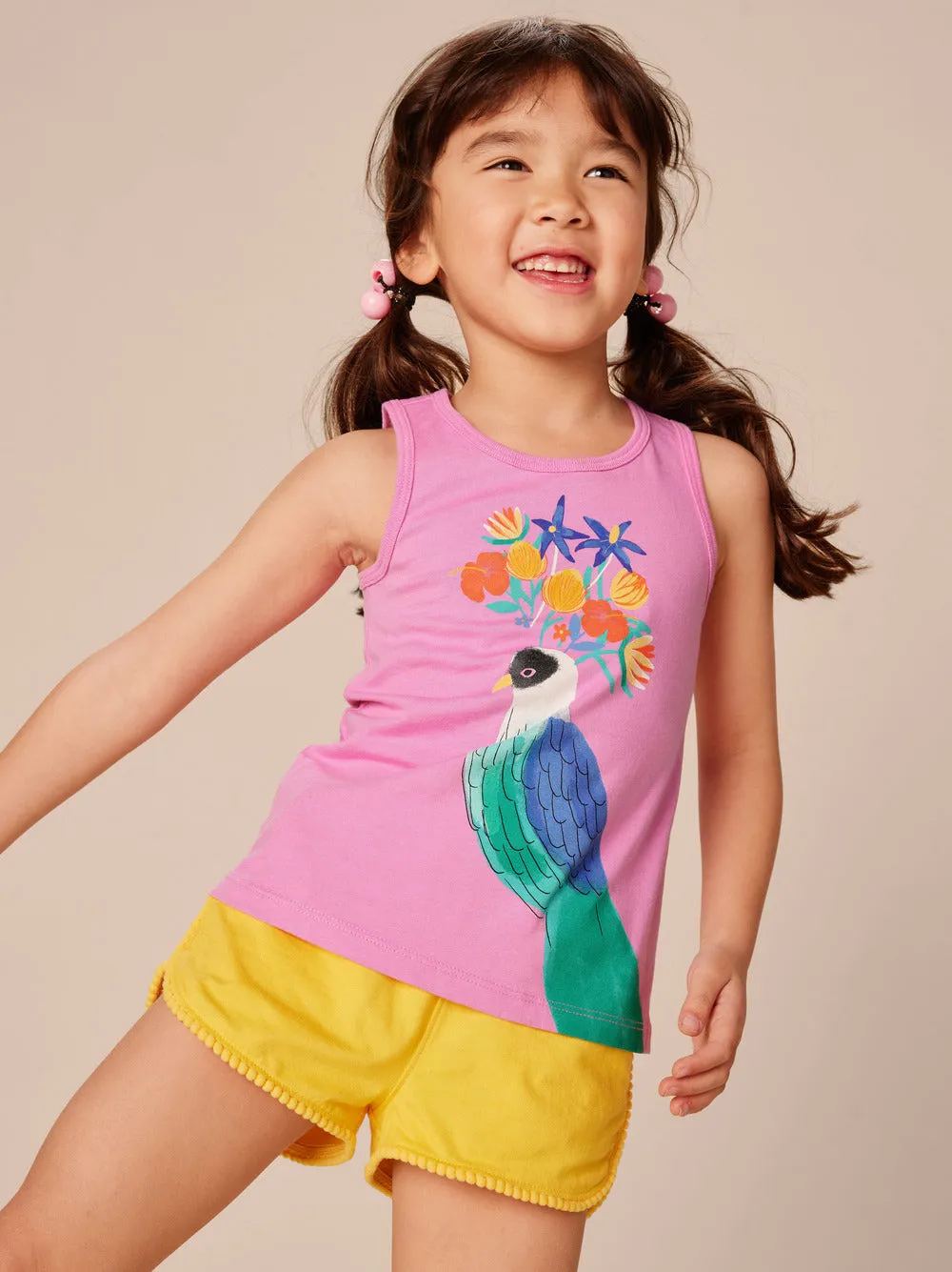 Floral Turaco Graphic Tank - Perennial Pink