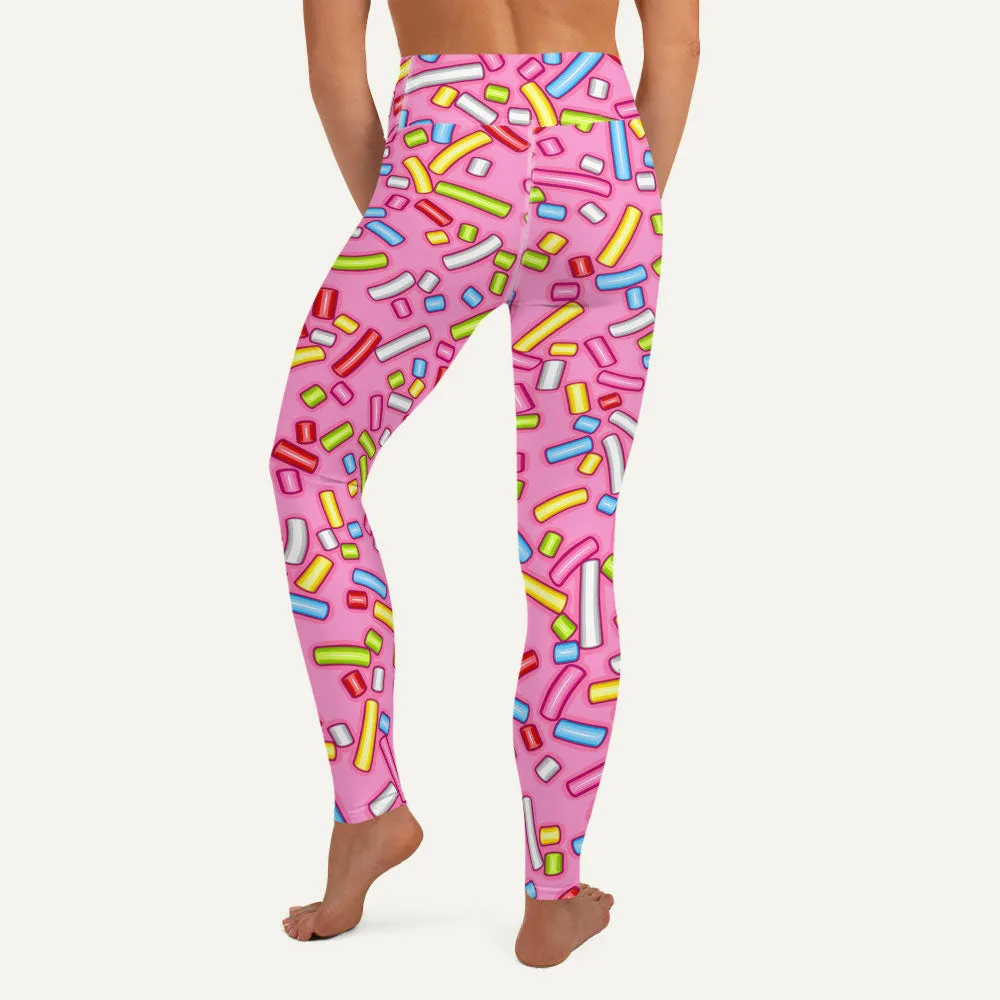 Pink Donut Sprinkles High-Waisted Leggings