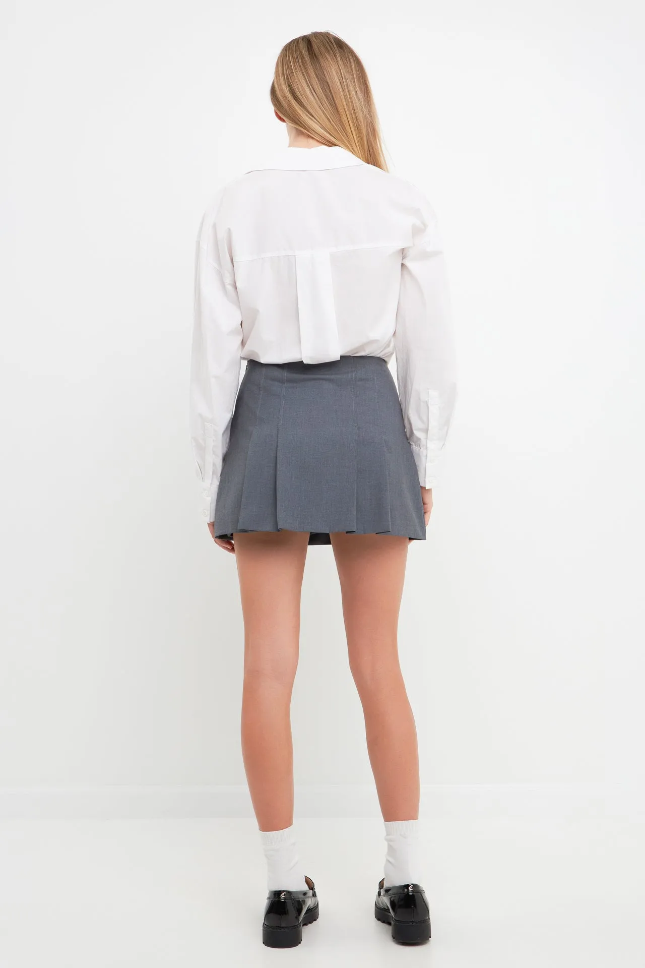 Pleated Mid Rise Skorts