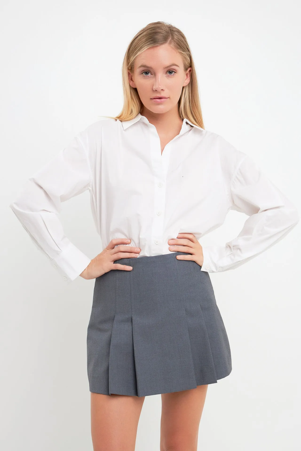 Pleated Mid Rise Skorts
