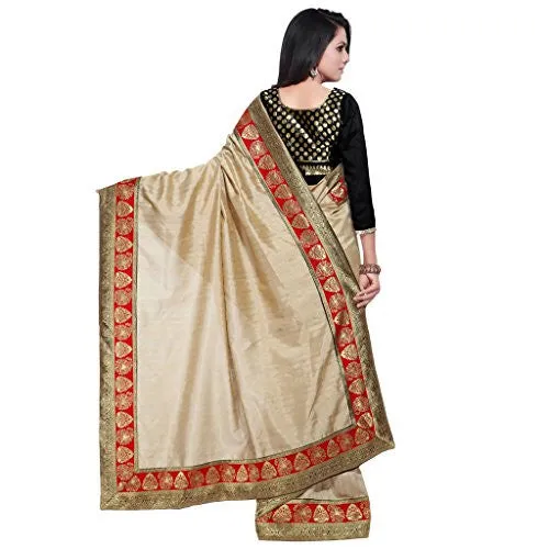 Sarvagny Clothings Self Design Beige Banarasi Silk Fashion Saree