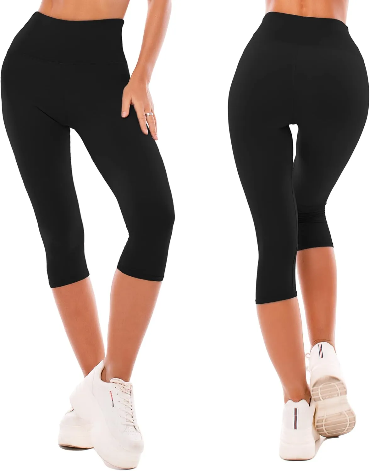 SINOPHANT High Waisted Leggings for Women - Full Length Capri Buttery Soft Yoga Pants for Workout Athletic
