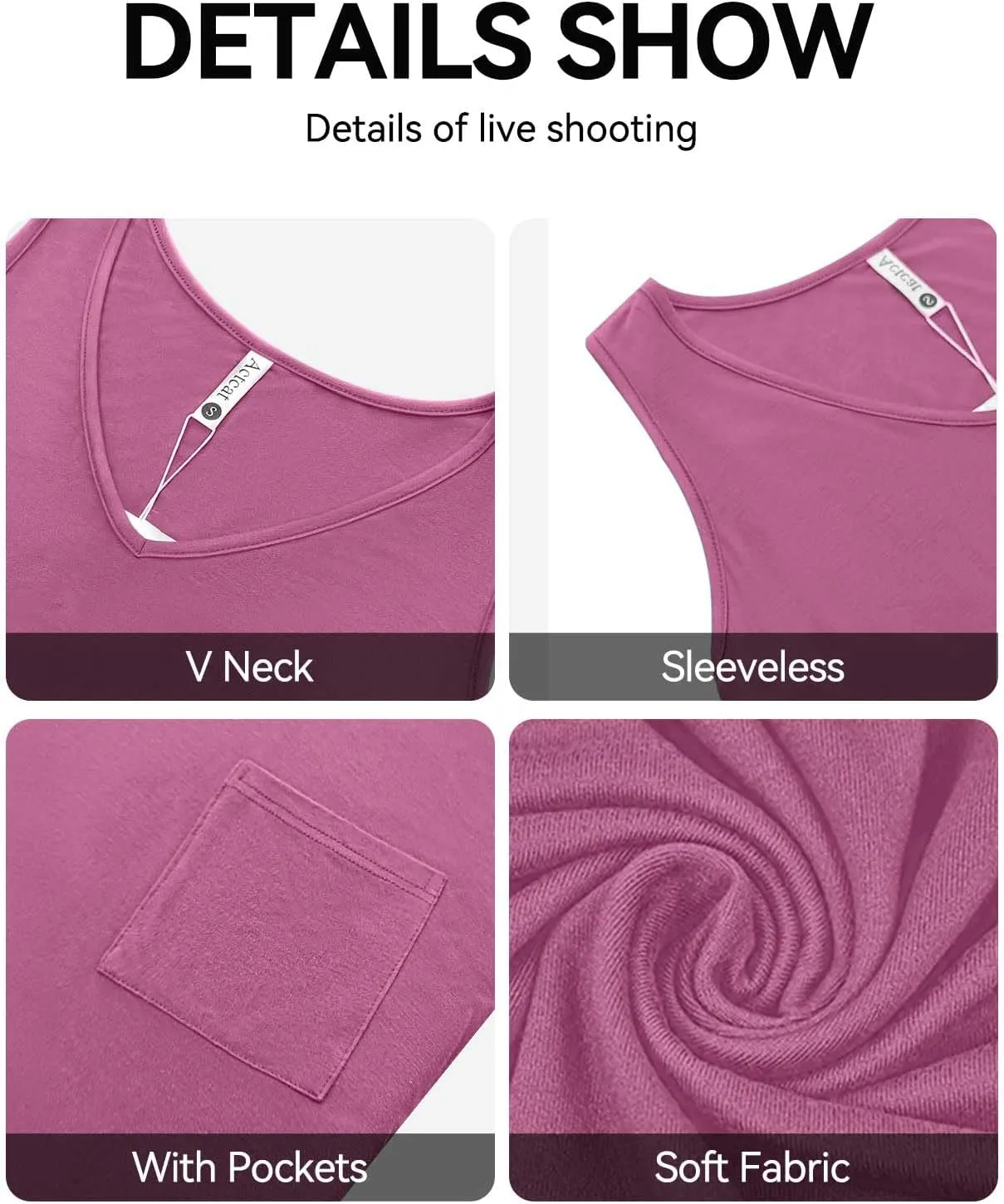 Sleeveless Summer Casual Dresses for Women with Pockets V Neck Swimsuit Coverup Loose Sundresses Beach Tank Dress