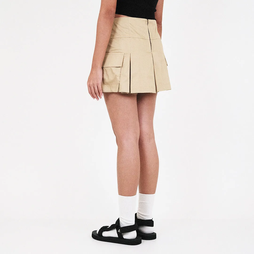 Women Pleated Skort - Khaki - SW2311153C