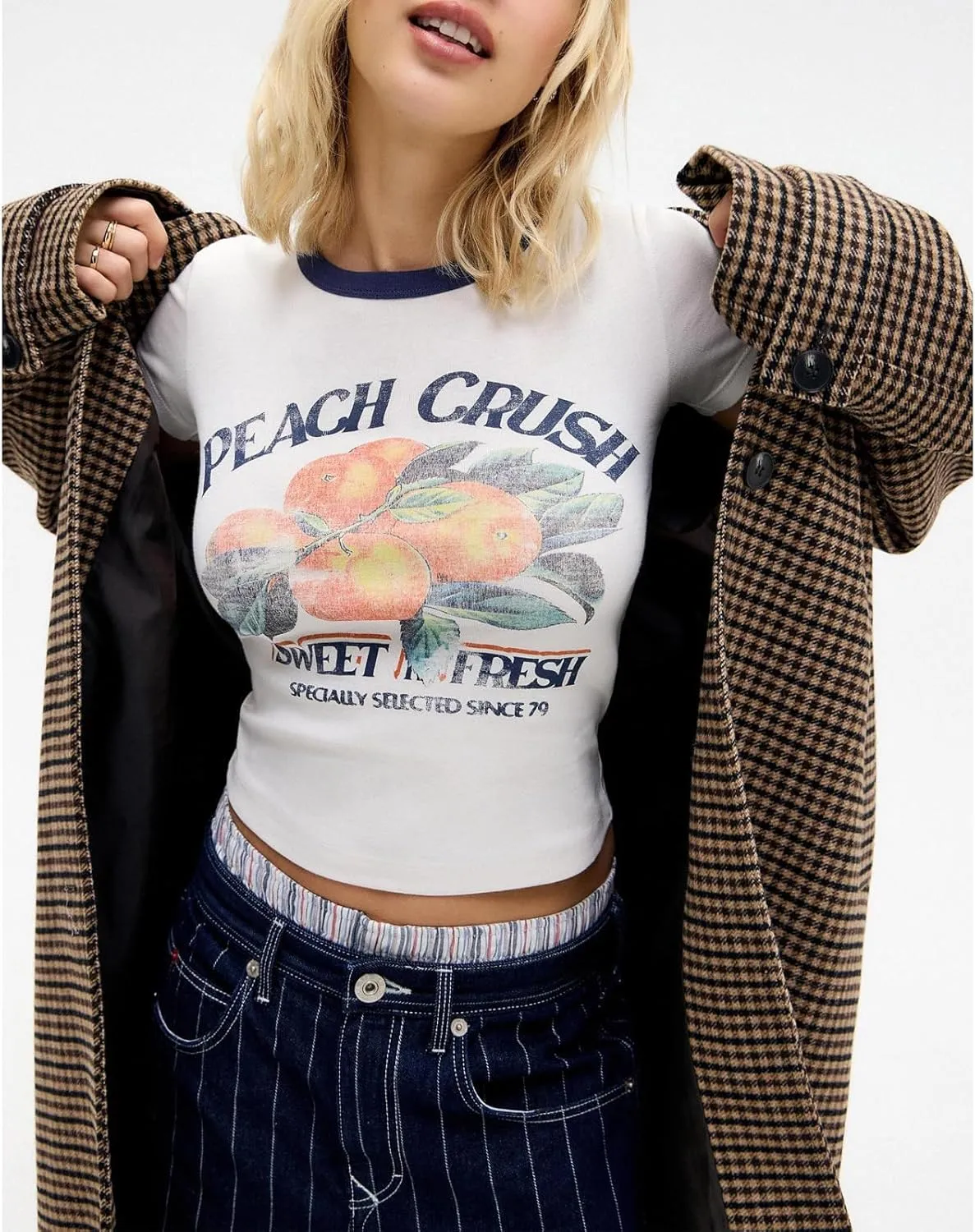 Women's Short Sleeve Y2K Baby Tees E-Girls Cute Graphic Print Crop Tops Slim Fit T Shirts Retro Vintage Aesthetic
