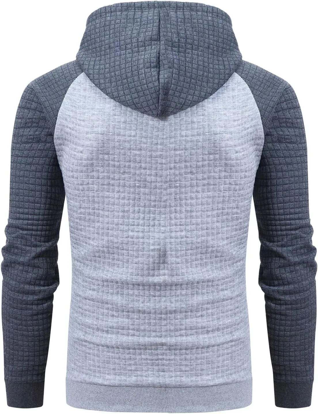 Yundobop Men's Pullover Hoodies Plaid Jacquard Long Sleeve Drawstring Hipster Casual Hooded Sweatshirts with Kanga Pockets