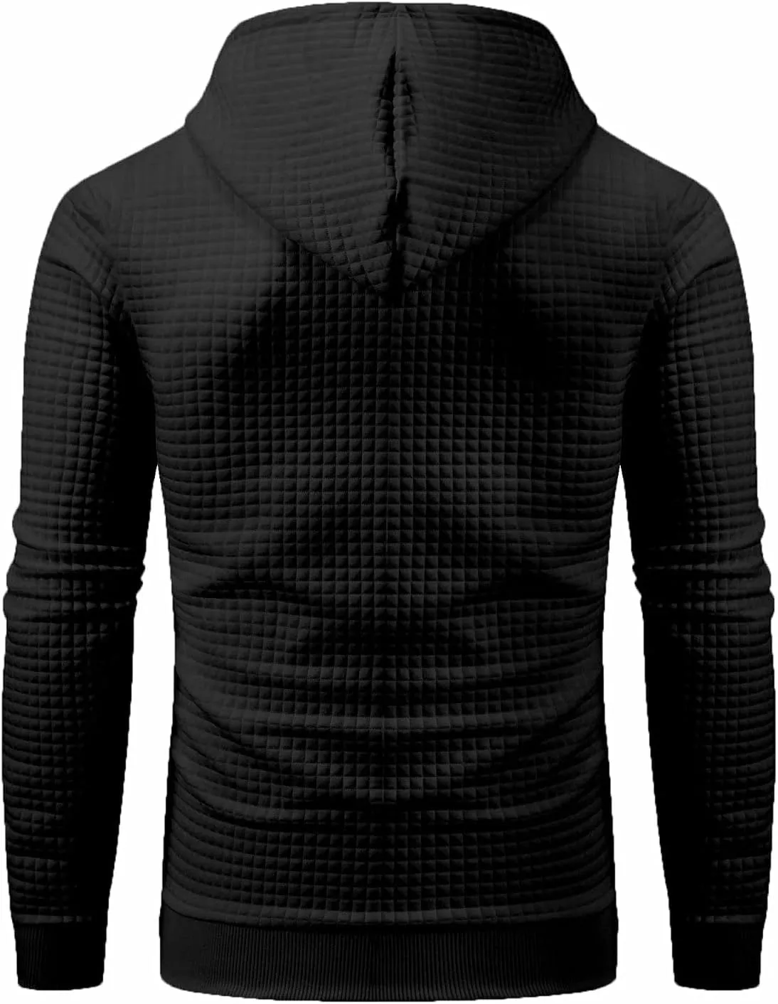 Yundobop Men's Pullover Hoodies Plaid Jacquard Long Sleeve Drawstring Hipster Casual Hooded Sweatshirts with Kanga Pockets